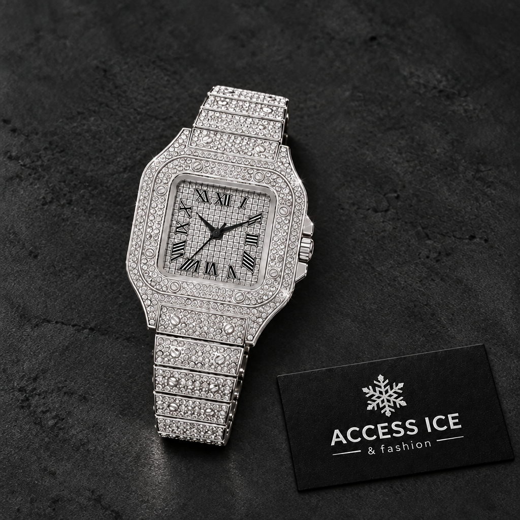 Relógio Business Luxury Diamond | Numerais Romanos | Aço Inoxidável Masculino
