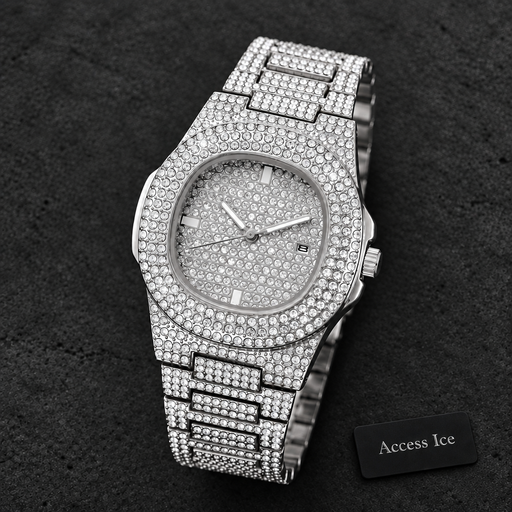 Relógio Luxury Full Diamond | Aço Inoxidável Masculino