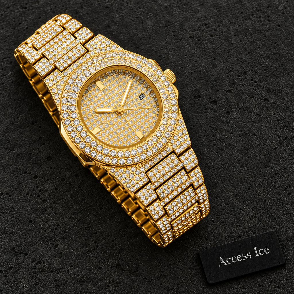 Relógio Luxury Full Diamond | Aço Inoxidável Masculino